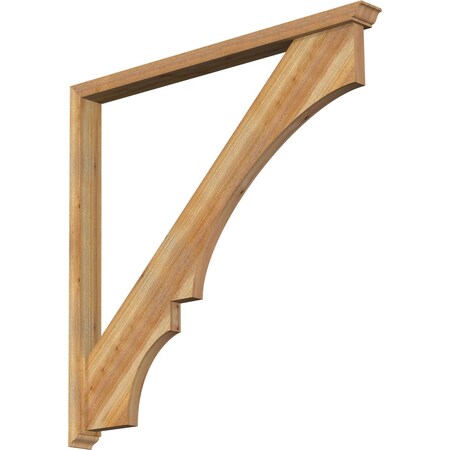 Ekena Millwork Balboa Traditional Rough Sawn Bracket w/ Offset Brace, Western Red Cedar, 4"W x 48"D x 48"H BKT0402X48X48BOA01RWR